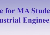 Notice for MA students in Industrial Engineering